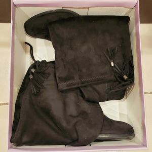 Prissley over the knee boots with tassels